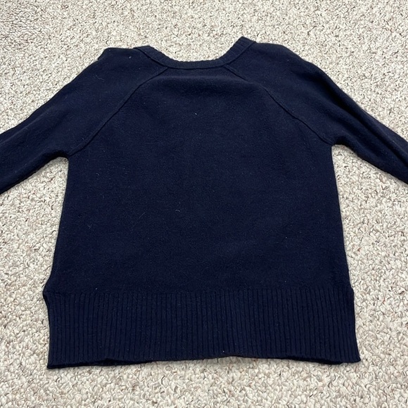 J Crew Wool Pointelle Long Sleeve Sweater Navy Blue Sz Small - Picture 9 of 9